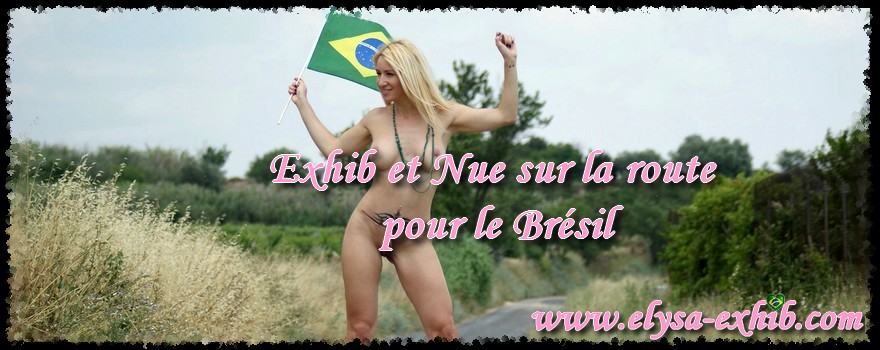 Exhib et nue sur la route